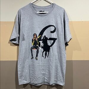 Capalot Graphic Tee Gray X-Large – Basketball Hoop Art Print Shirt